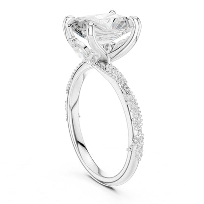 Radiant Accented Lab Grown Diamond Engagement Ring