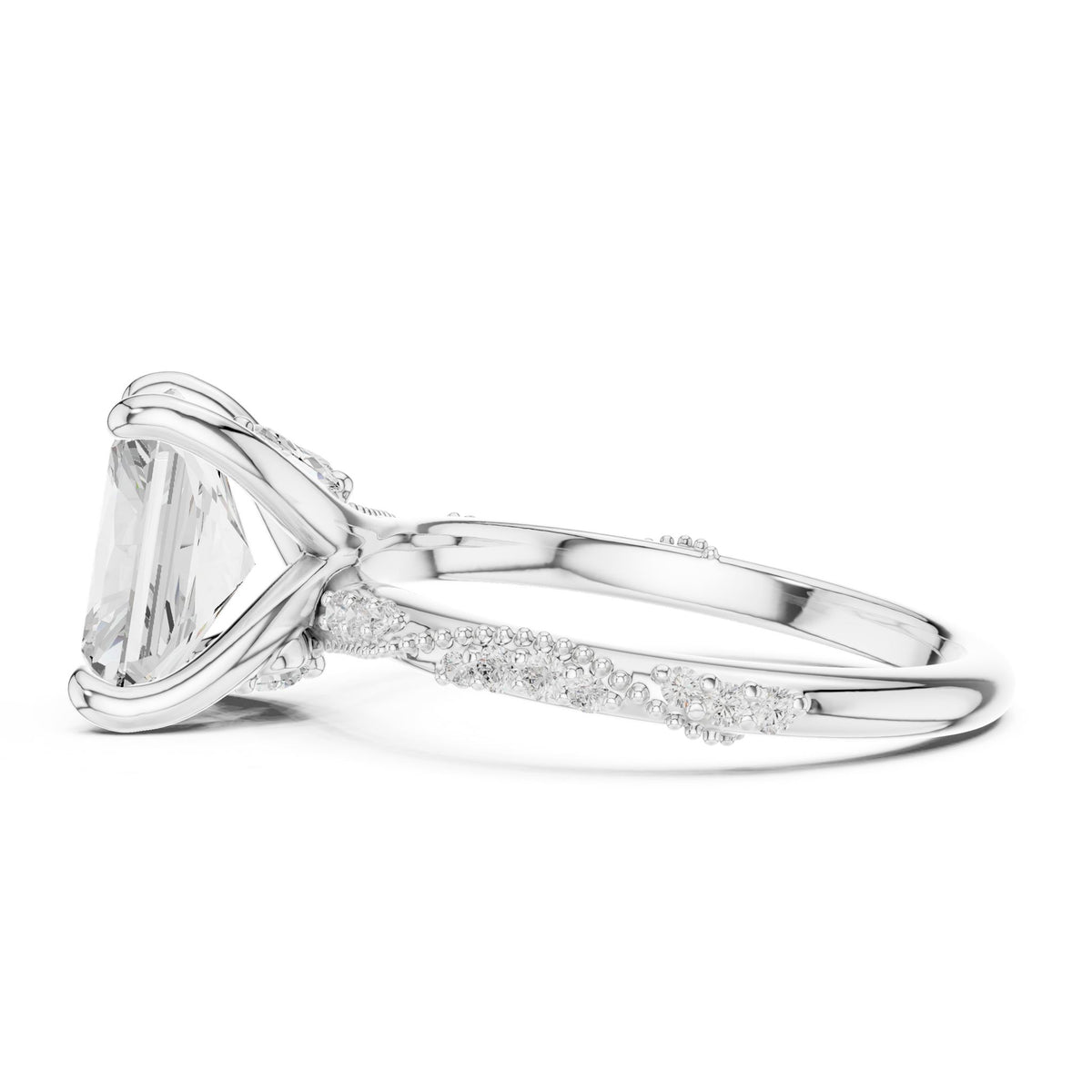 Radiant Accented Lab Grown Diamond Engagement Ring