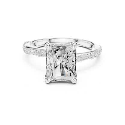 Radiant Accented Lab Grown Diamond Engagement Ring