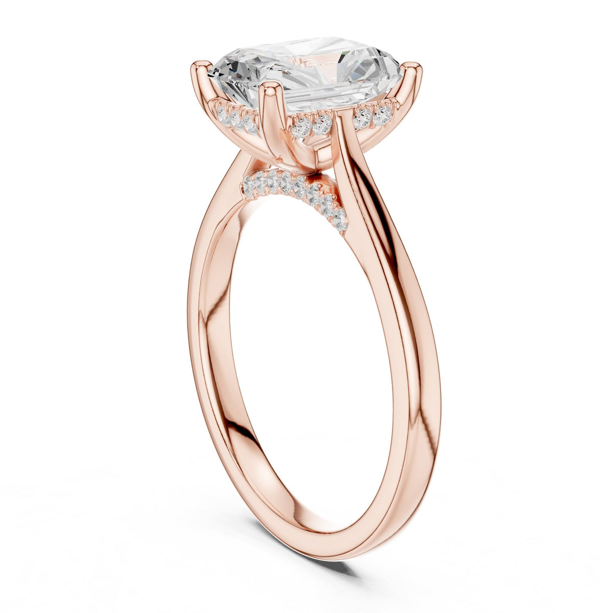 Radiant Accented Lab Grown Diamond Engagement Ring