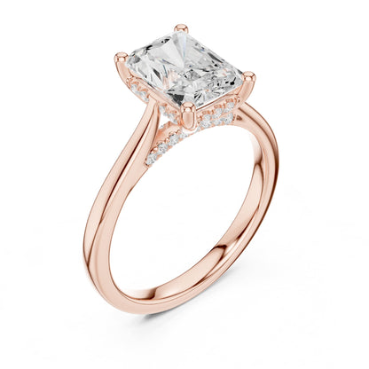 Radiant Accented Lab Grown Diamond Engagement Ring