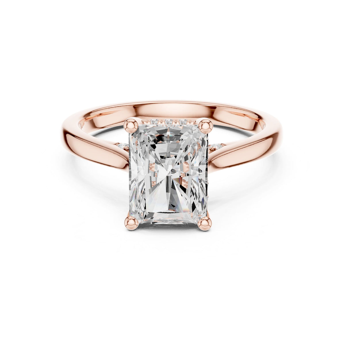 Radiant Accented Lab Grown Diamond Engagement Ring