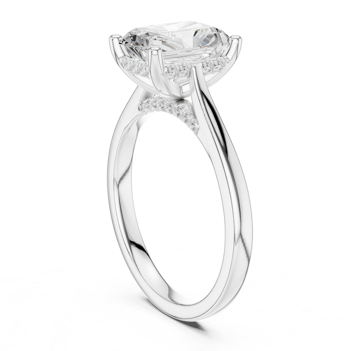 Radiant Accented Lab Grown Diamond Engagement Ring