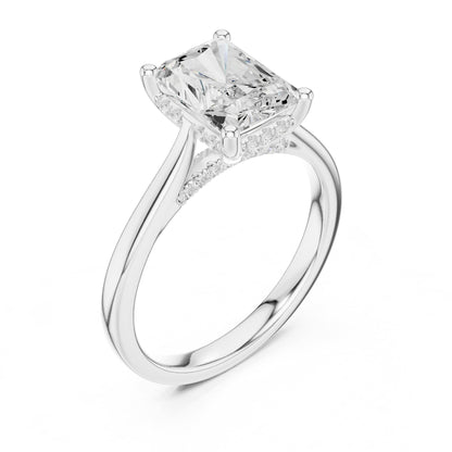 Radiant Accented Lab Grown Diamond Engagement Ring