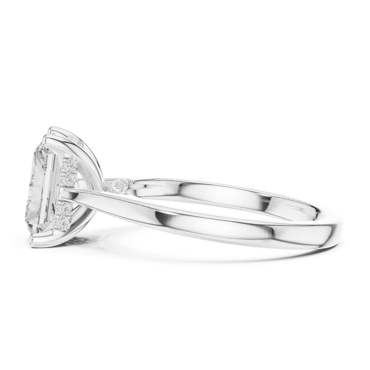 Radiant Accented Lab Grown Diamond Engagement Ring