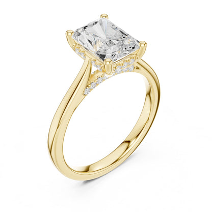 Radiant Accented Lab Grown Diamond Engagement Ring