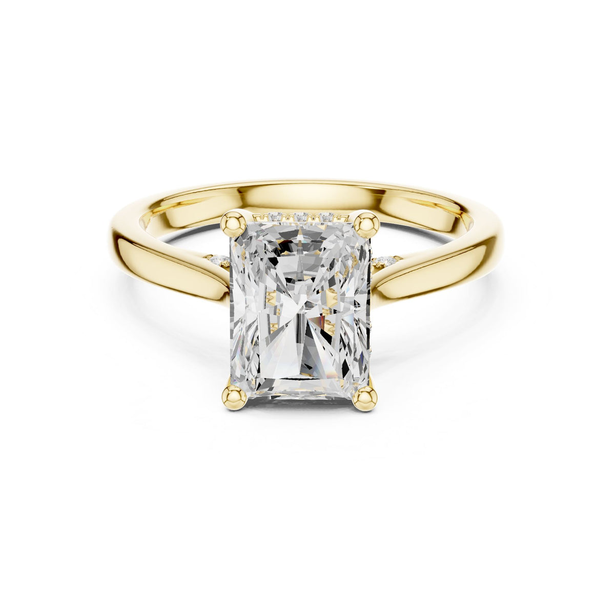 Radiant Accented Lab Grown Diamond Engagement Ring
