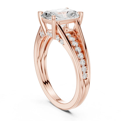 Radiant Accented Lab Grown Diamond Engagement Ring