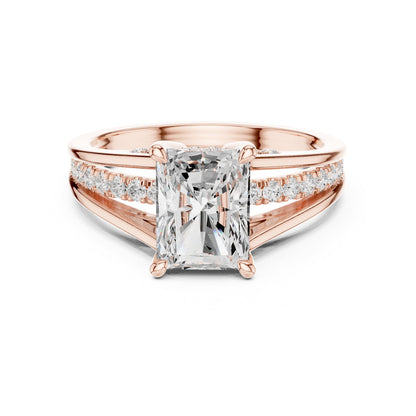 Radiant Accented Lab Grown Diamond Engagement Ring