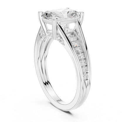Radiant Accented Lab Grown Diamond Engagement Ring