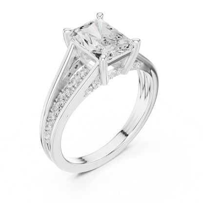 Radiant Accented Lab Grown Diamond Engagement Ring
