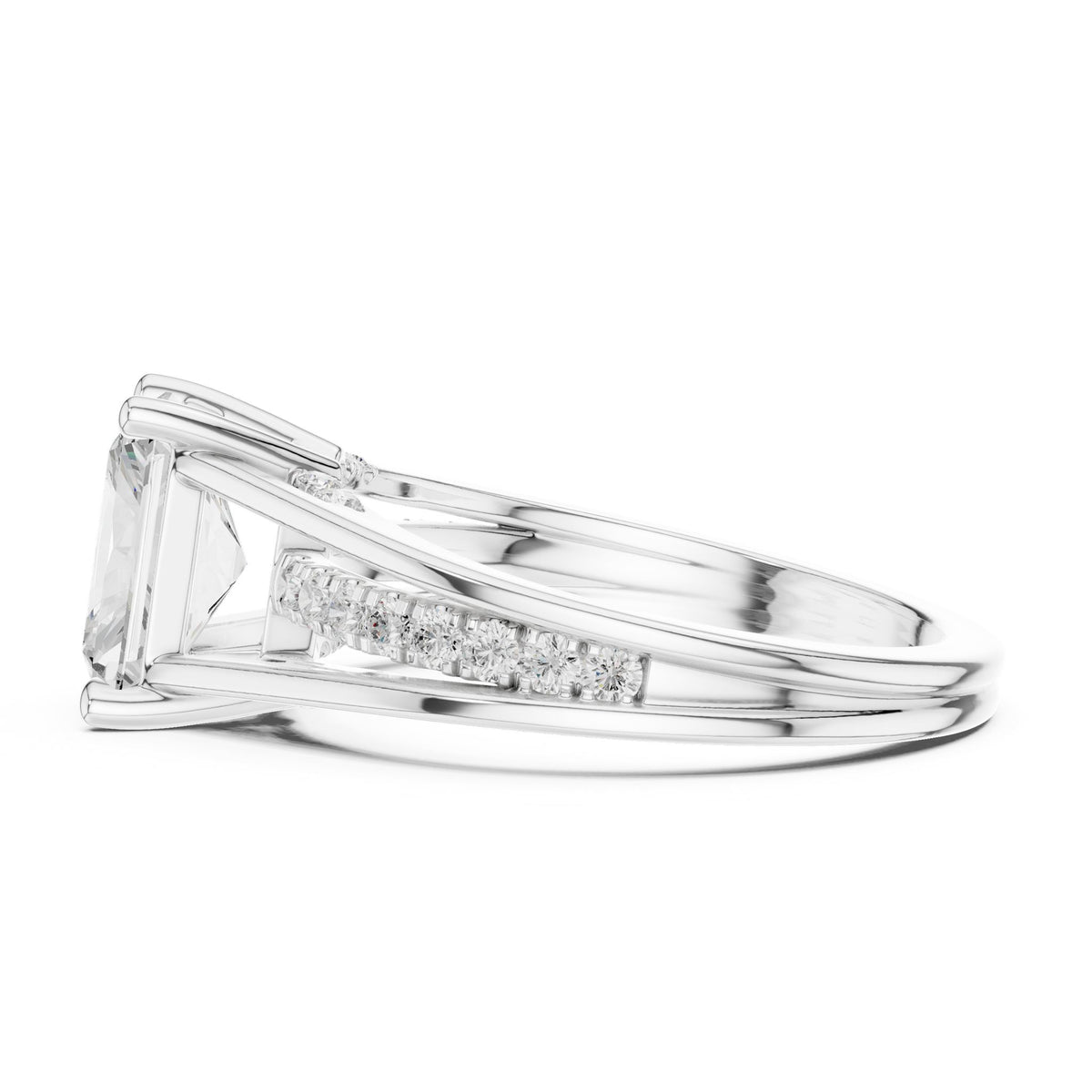 Radiant Accented Lab Grown Diamond Engagement Ring