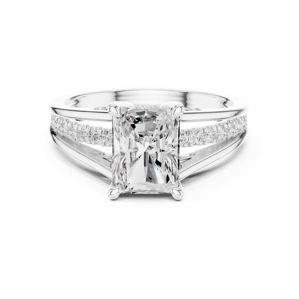 Radiant Accented Lab Grown Diamond Engagement Ring