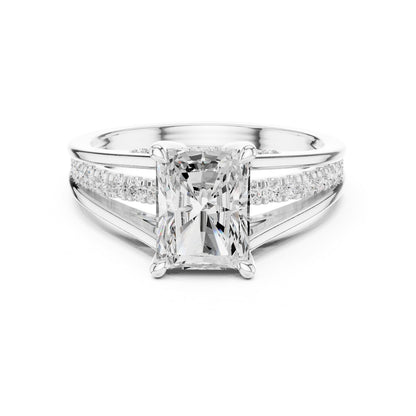 Radiant Accented Lab Grown Diamond Engagement Ring