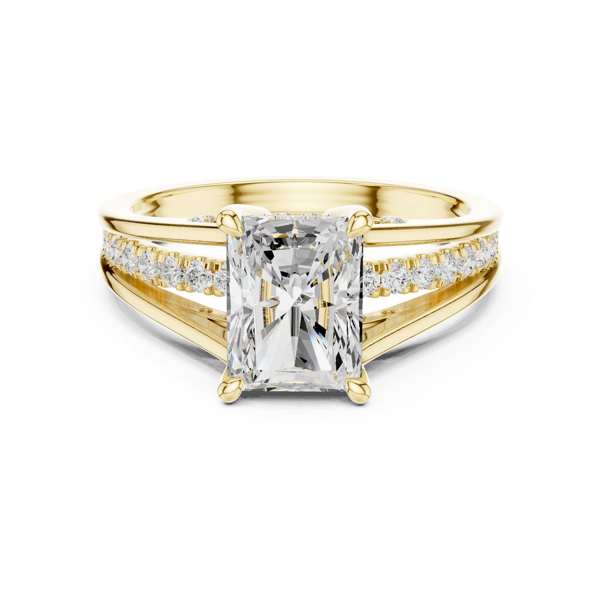 Radiant Accented Lab Grown Diamond Engagement Ring