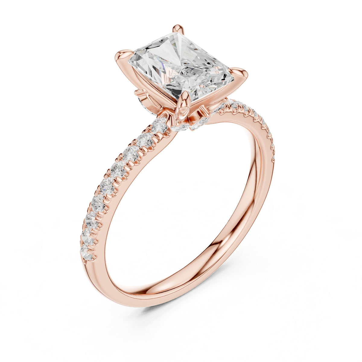 Radiant Accented Lab Grown Diamond Engagement Ring