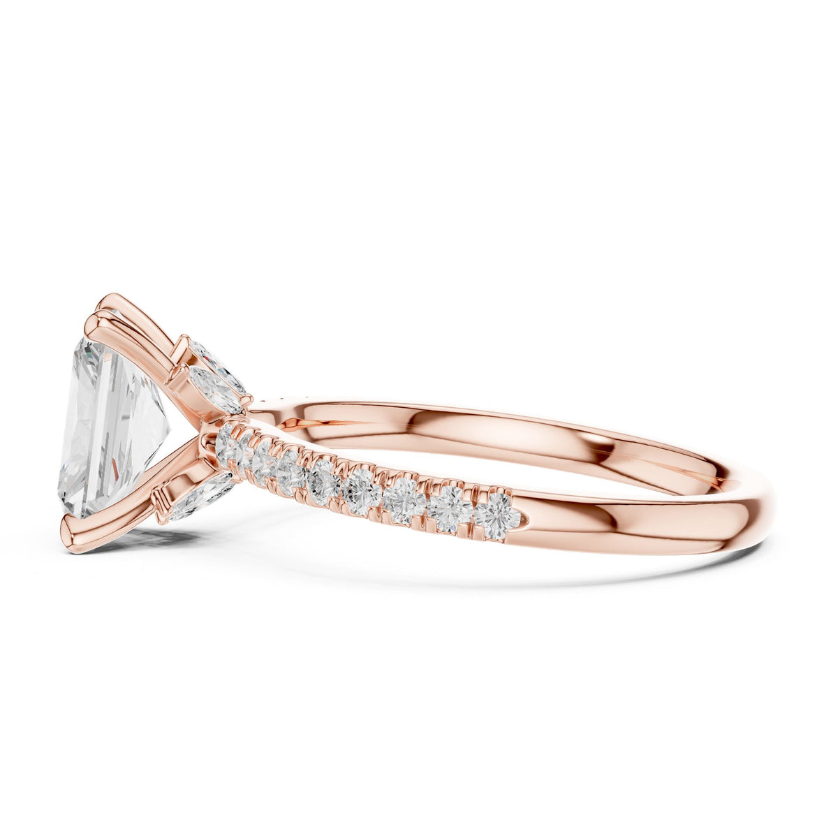 Radiant Accented Lab Grown Diamond Engagement Ring