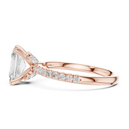 Radiant Accented Lab Grown Diamond Engagement Ring