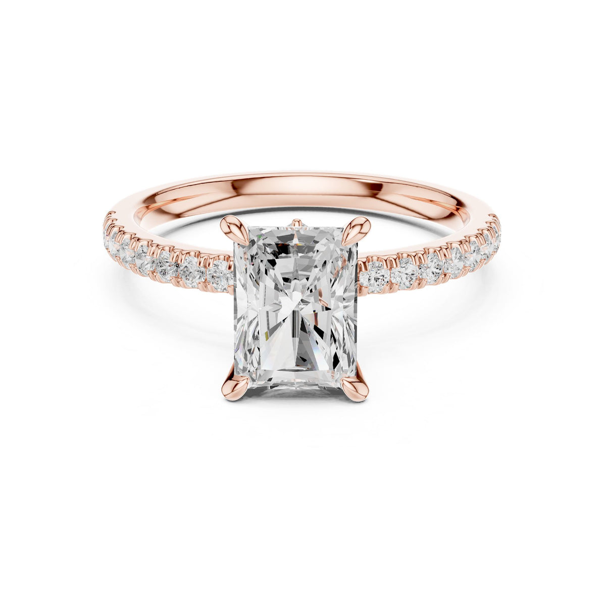 Radiant Accented Lab Grown Diamond Engagement Ring