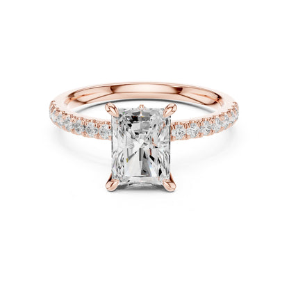 Radiant Accented Lab Grown Diamond Engagement Ring
