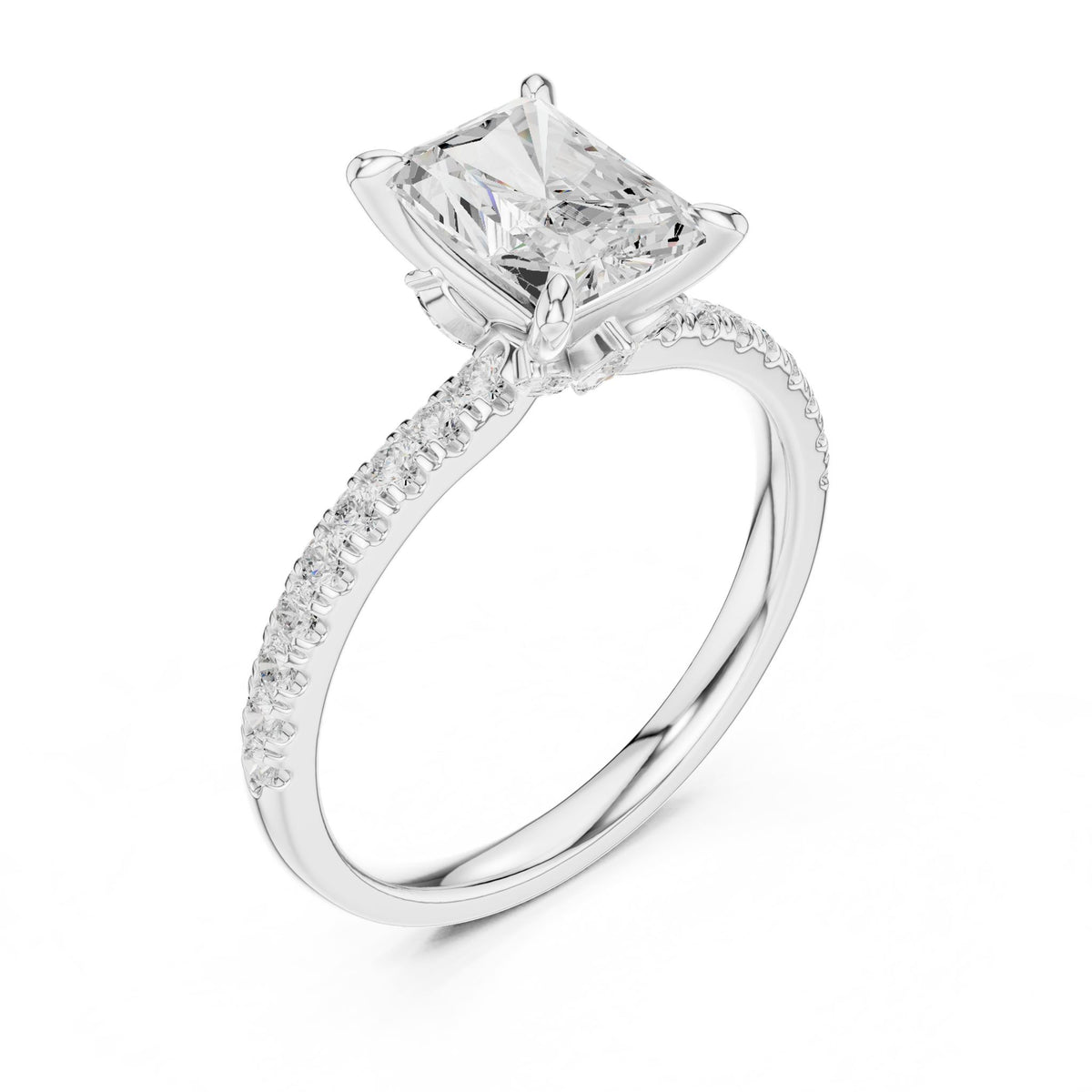 Radiant Accented Lab Grown Diamond Engagement Ring