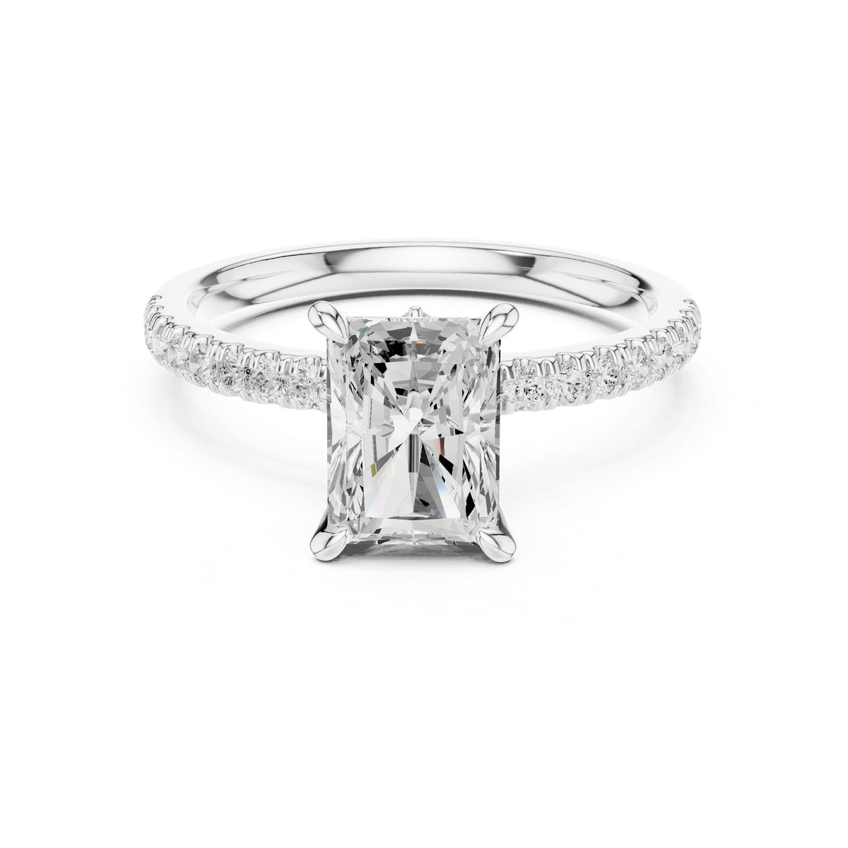 Radiant Accented Lab Grown Diamond Engagement Ring