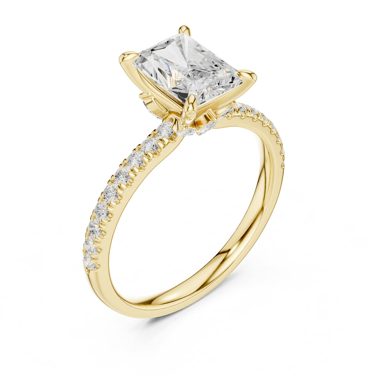 Radiant Accented Lab Grown Diamond Engagement Ring