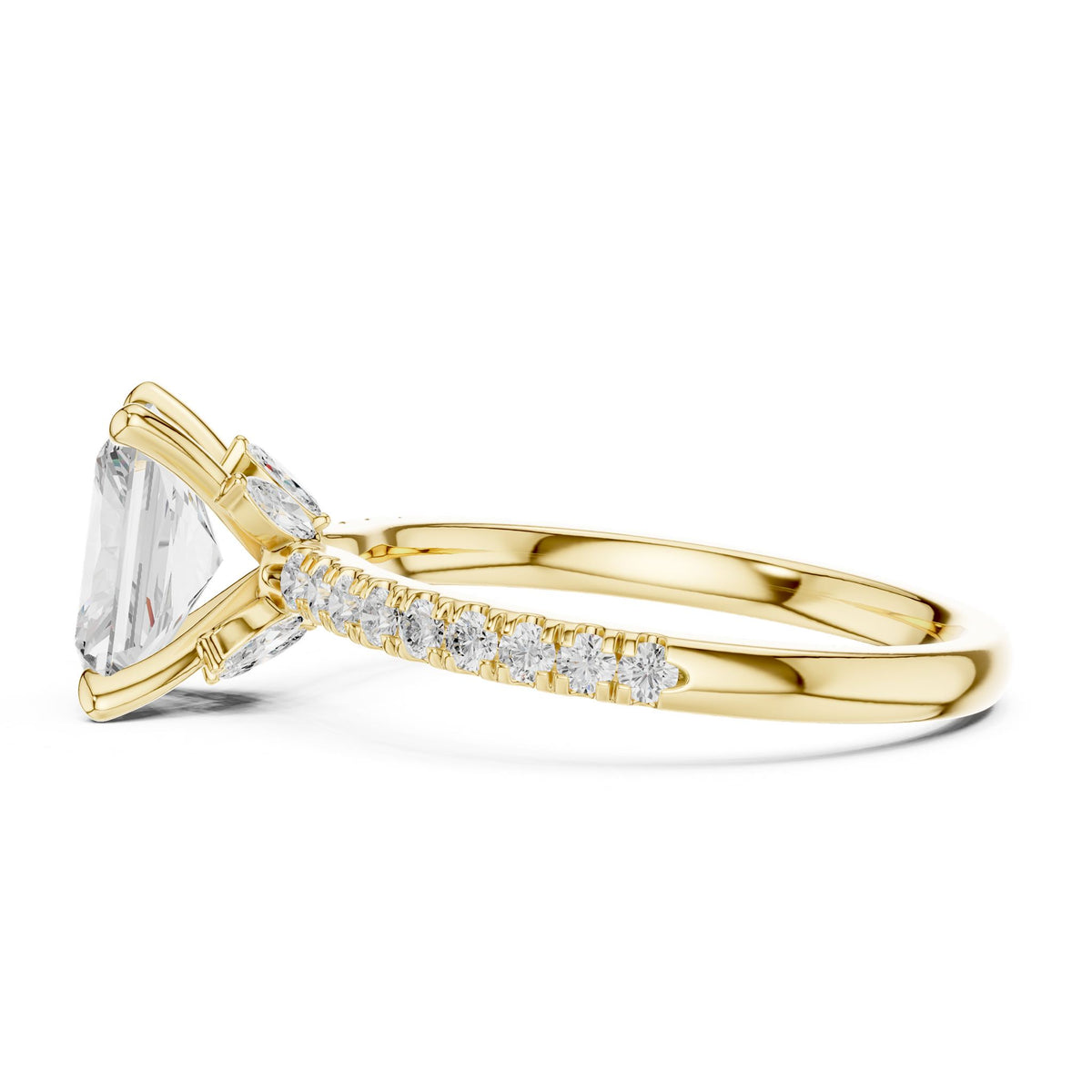 Radiant Accented Lab Grown Diamond Engagement Ring