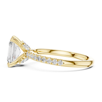 Radiant Accented Lab Grown Diamond Engagement Ring