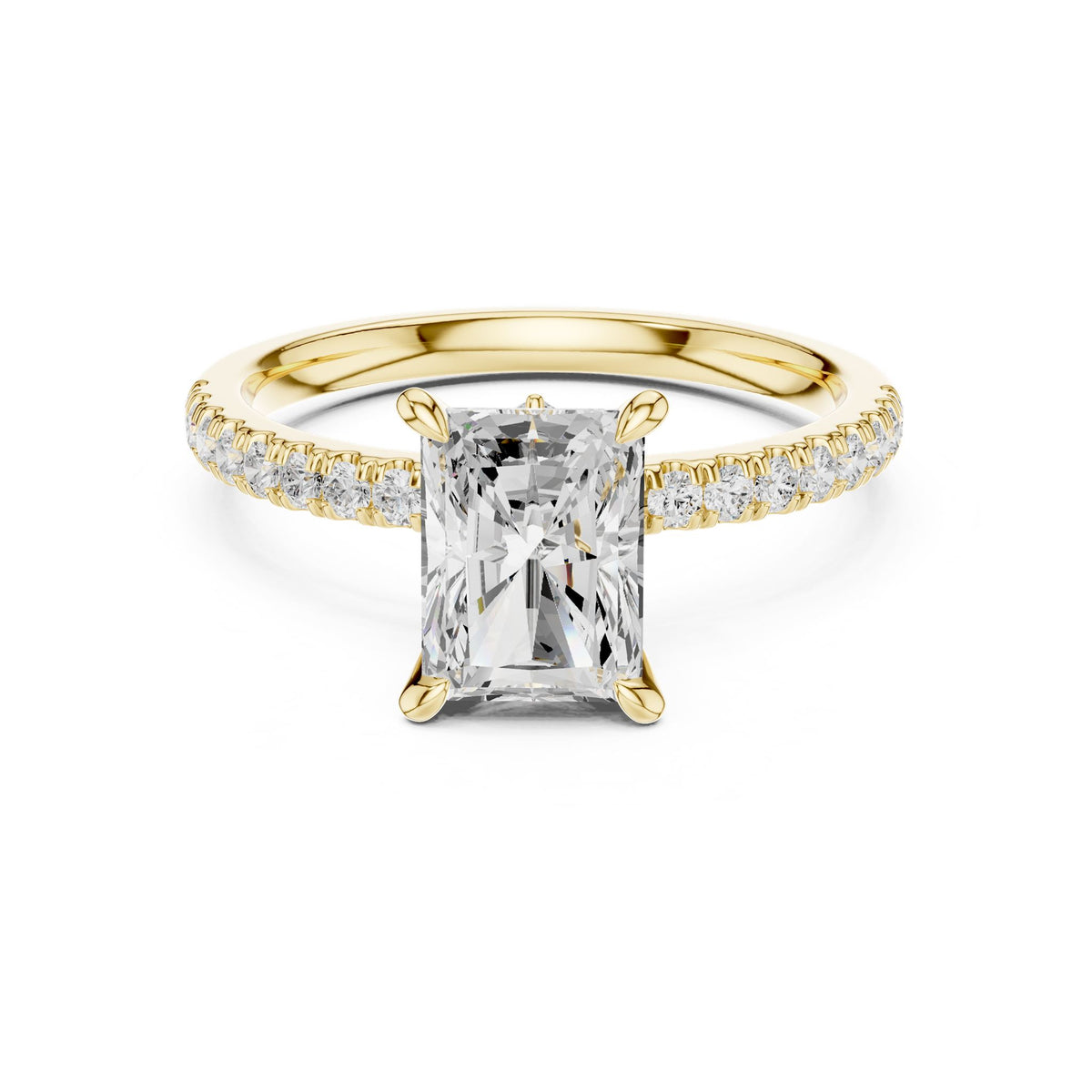 Radiant Accented Lab Grown Diamond Engagement Ring