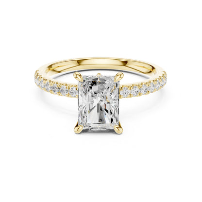 Radiant Accented Lab Grown Diamond Engagement Ring