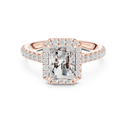 Radiant Halo Lab Grown Diamond Engagement Ring