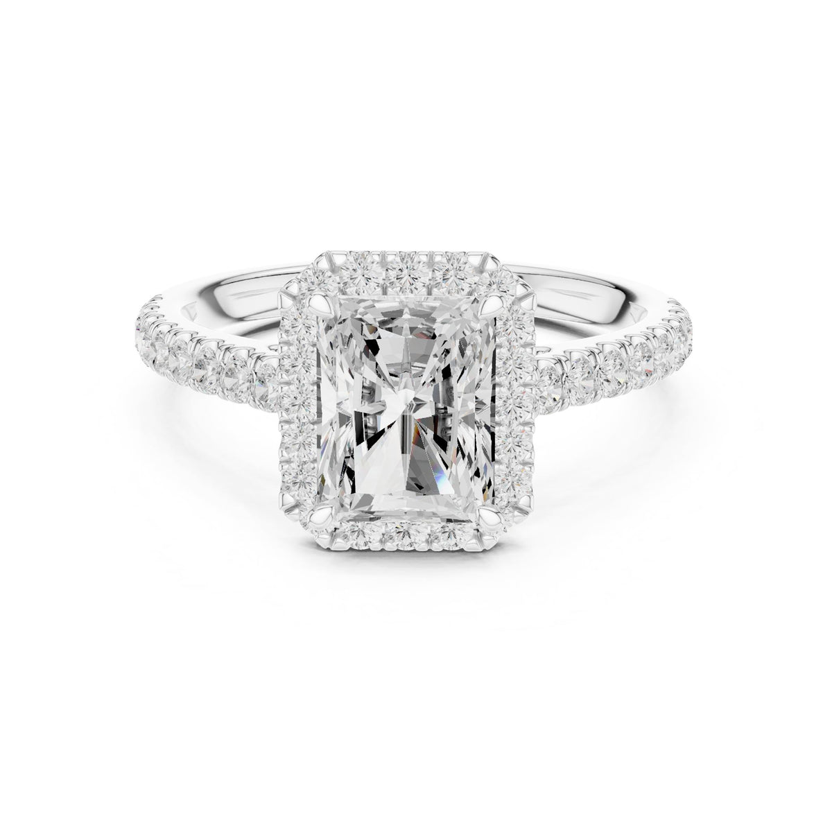 Radiant Halo Lab Grown Diamond Engagement Ring