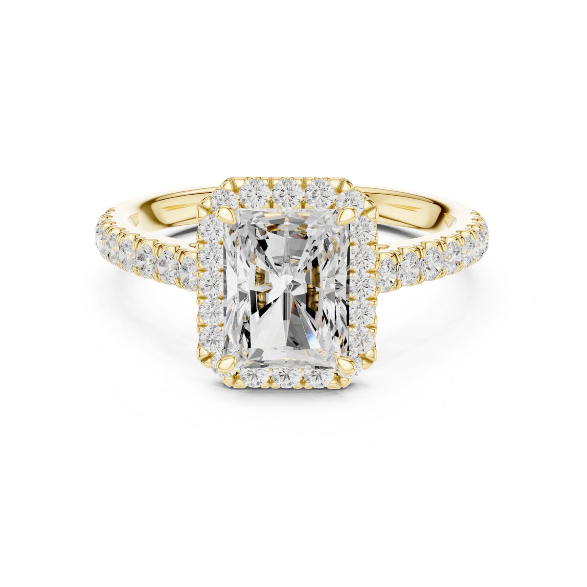 Radiant Halo Lab Grown Diamond Engagement Ring