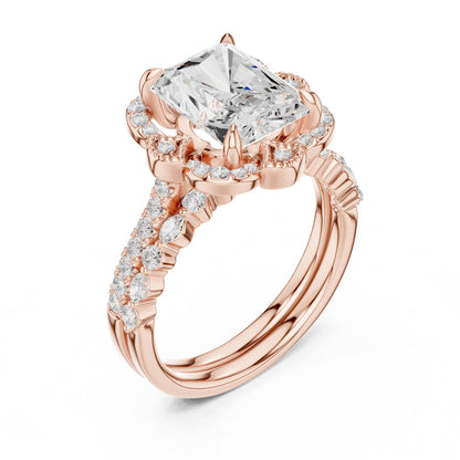 Radiant Halo Lab Grown Diamond Engagement Ring