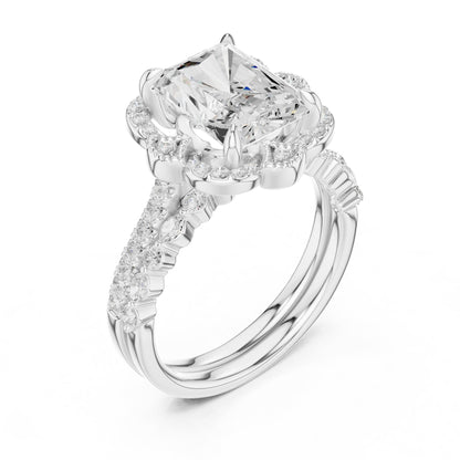 Radiant Halo Lab Grown Diamond Engagement Ring