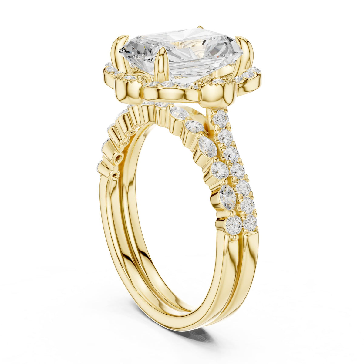 Radiant Halo Lab Grown Diamond Engagement Ring