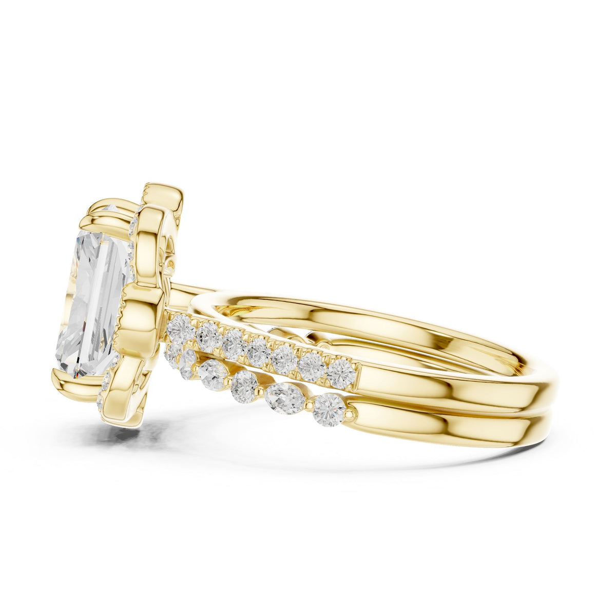 Radiant Halo Lab Grown Diamond Engagement Ring