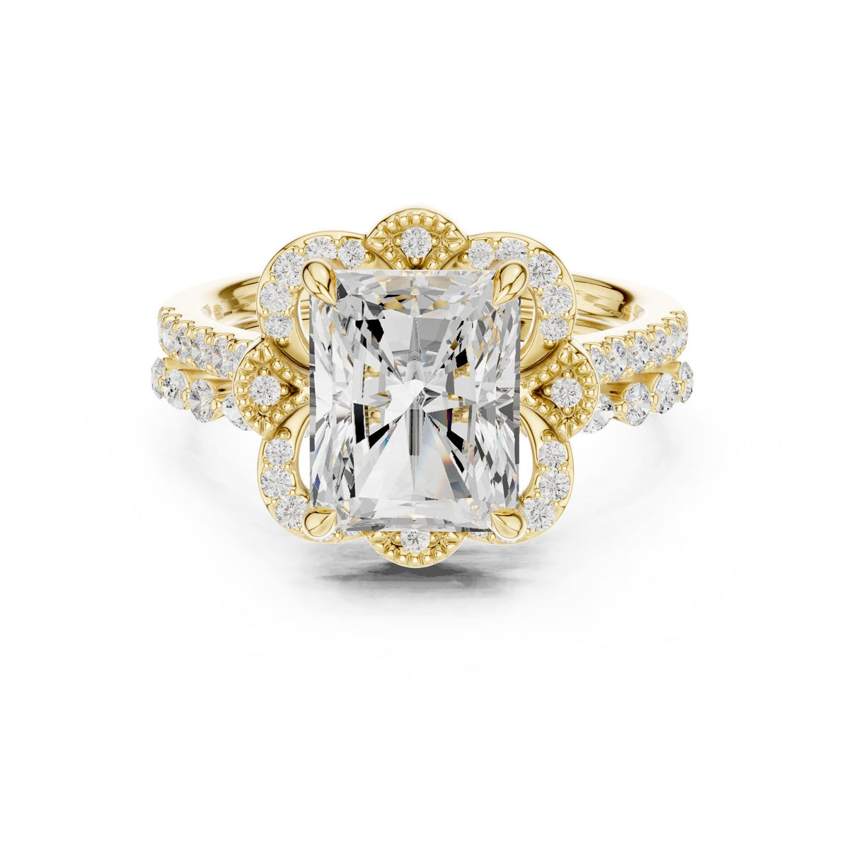Radiant Halo Lab Grown Diamond Engagement Ring