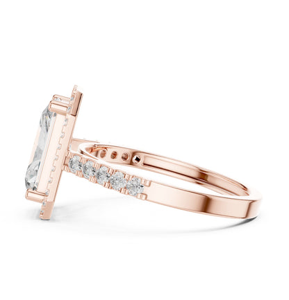 Radiant Halo Lab Grown Diamond Engagement Ring