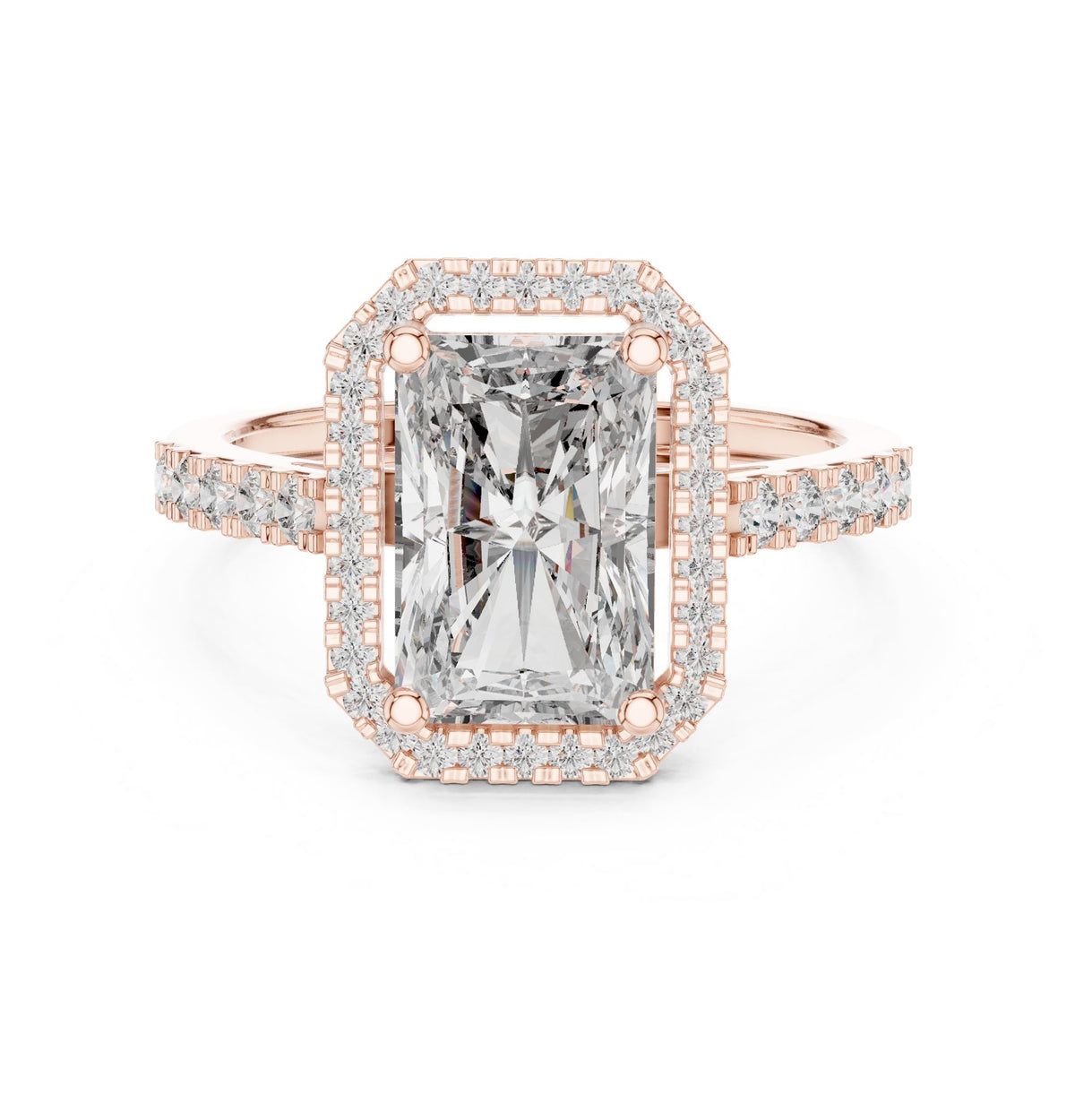 Radiant Halo Lab Grown Diamond Engagement Ring