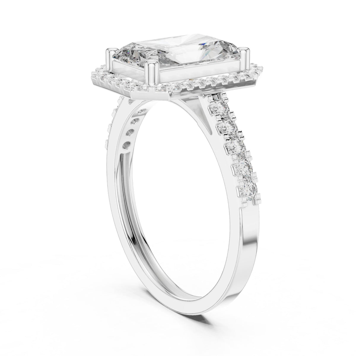 Radiant Halo Lab Grown Diamond Engagement Ring