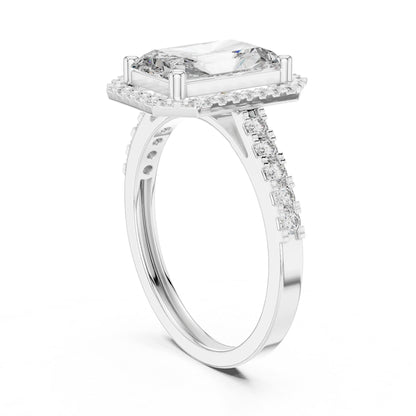 Radiant Halo Lab Grown Diamond Engagement Ring