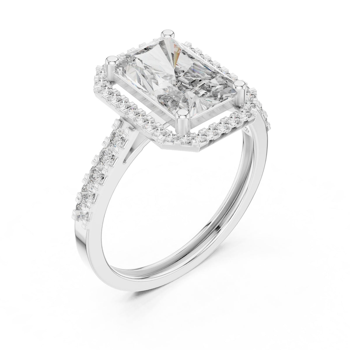Radiant Halo Lab Grown Diamond Engagement Ring