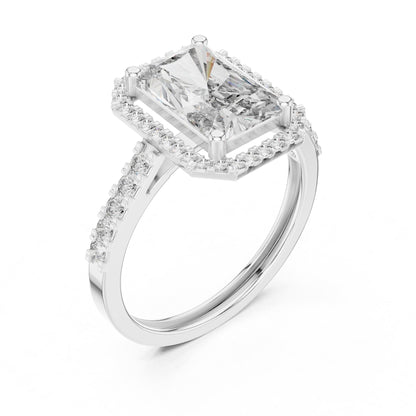 Radiant Halo Lab Grown Diamond Engagement Ring