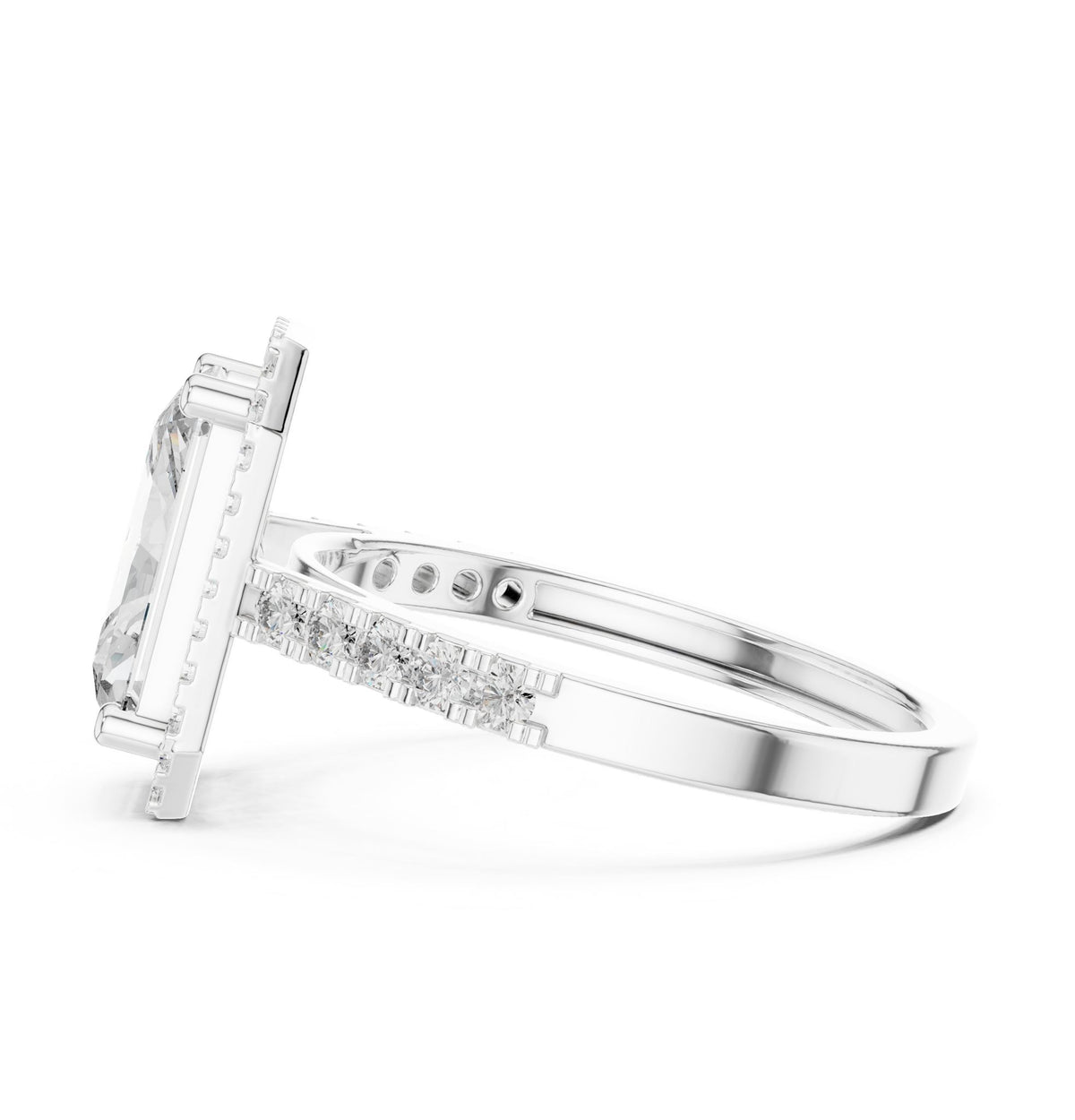 Radiant Halo Lab Grown Diamond Engagement Ring