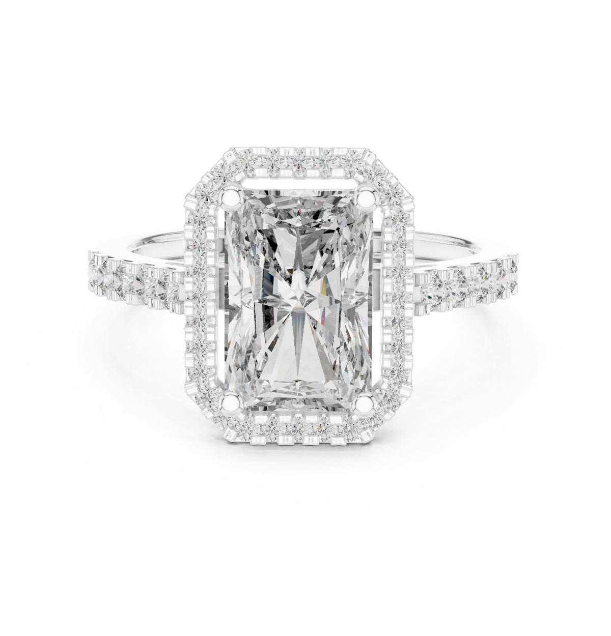 Radiant Halo Lab Grown Diamond Engagement Ring