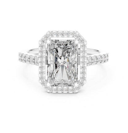 Radiant Halo Lab Grown Diamond Engagement Ring