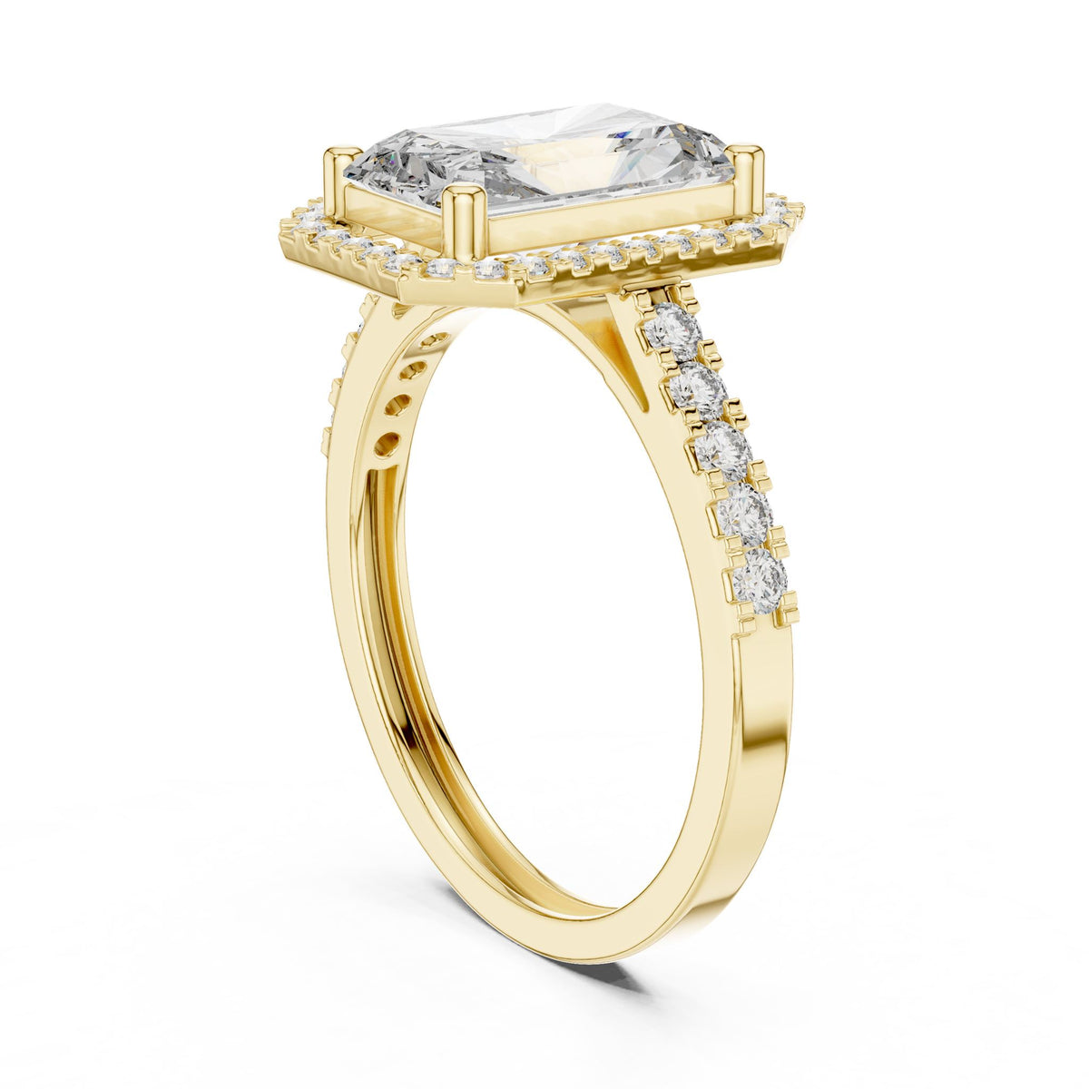 Radiant Halo Lab Grown Diamond Engagement Ring