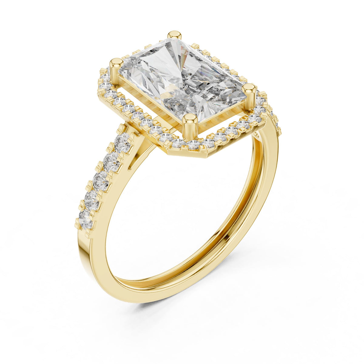 Radiant Halo Lab Grown Diamond Engagement Ring